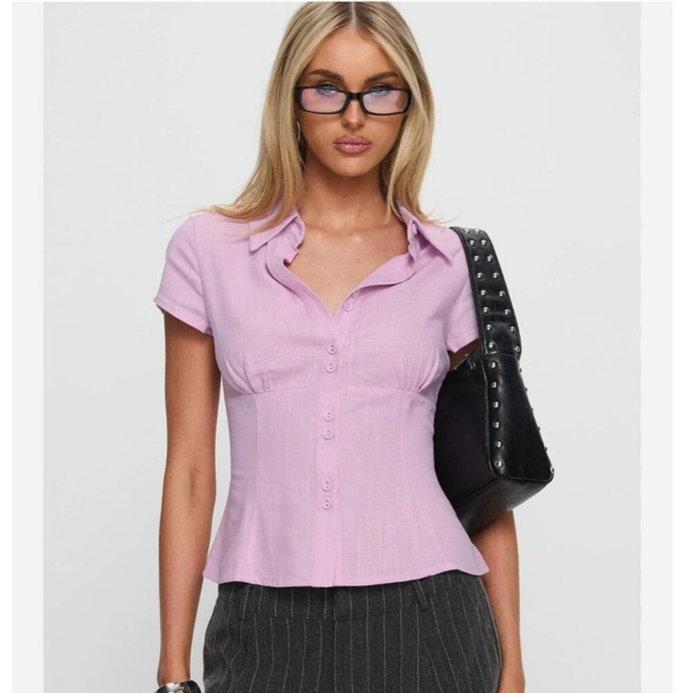 Princess Polly Cottesloe Blouse Top Pink size 4